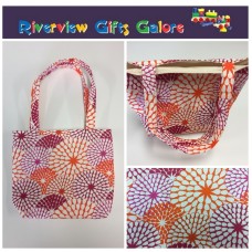 Medium Tote Bag - Crimson Orange Pattern